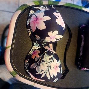 PINK BRA (tropical pattern)